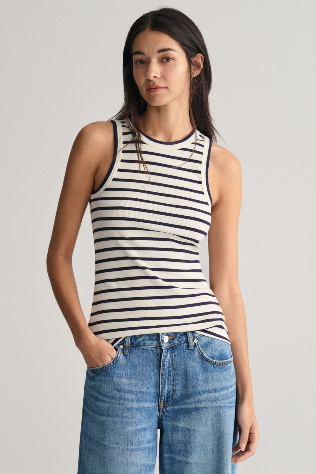 Gant Tank Top Striped Eggshell Cream 4200853 113 - Shirley Allum Boutique