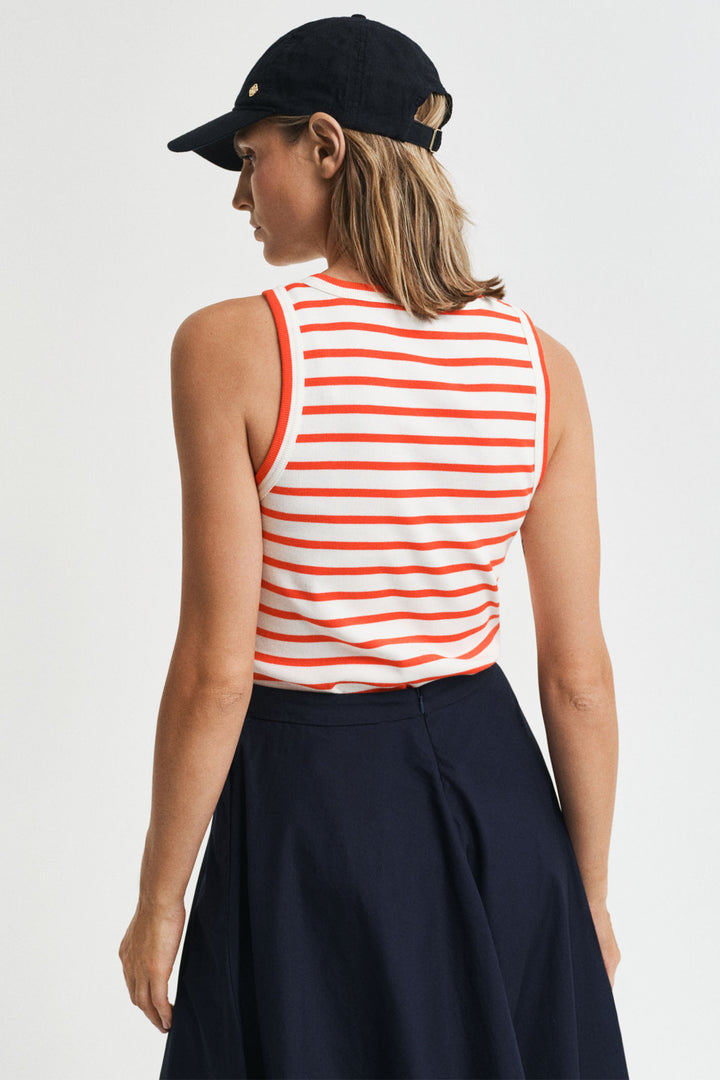 Gant Tank Top Striped Orange Red 4200853 651 - Shirley Allum Boutique