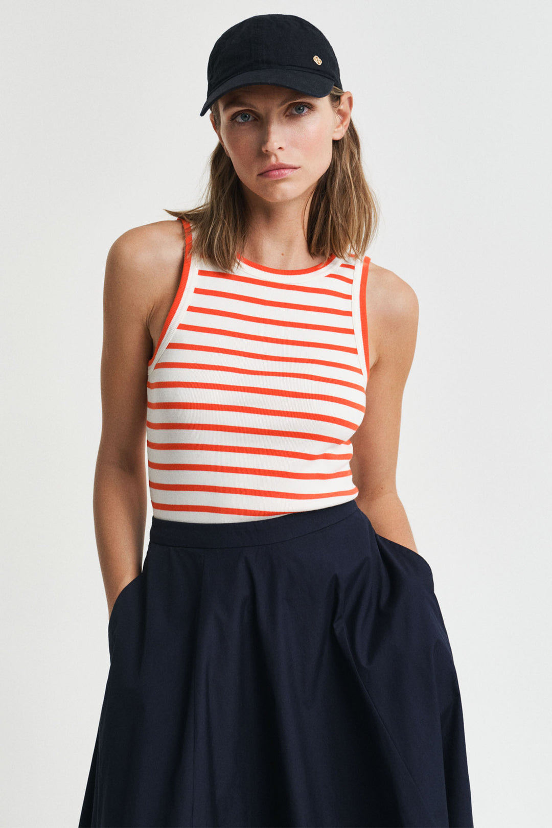 Gant Tank Top Striped Orange Red 4200853 651 - Shirley Allum Boutique