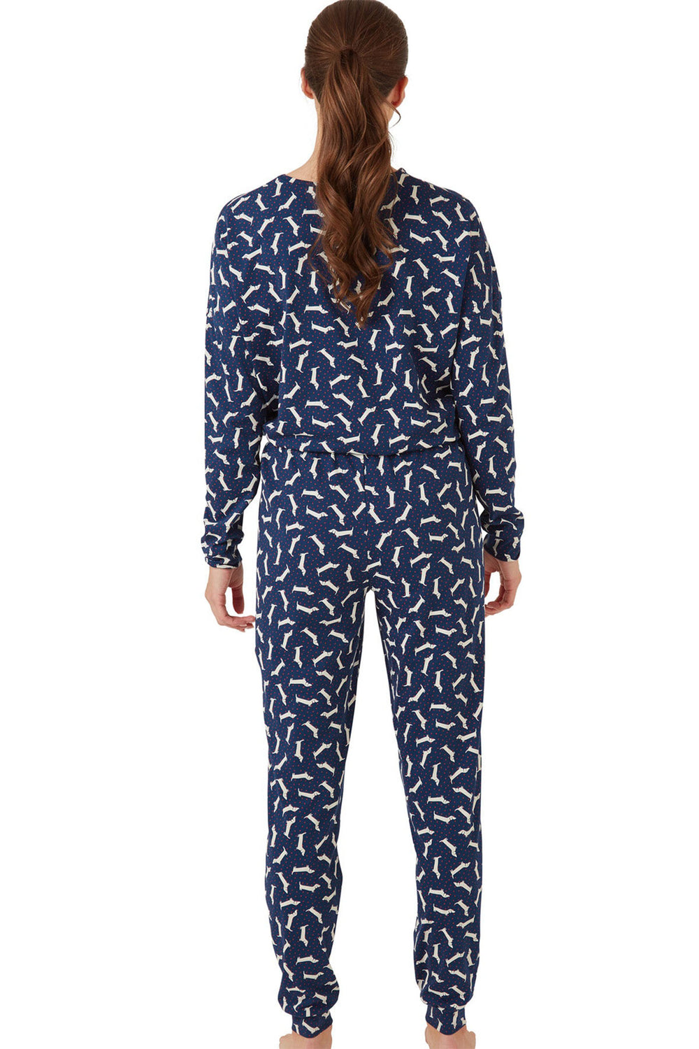 Indigo Sky Pyjamas Dachshund Navy Cotton Jersey IN42653 - Shirley Allum Boutique