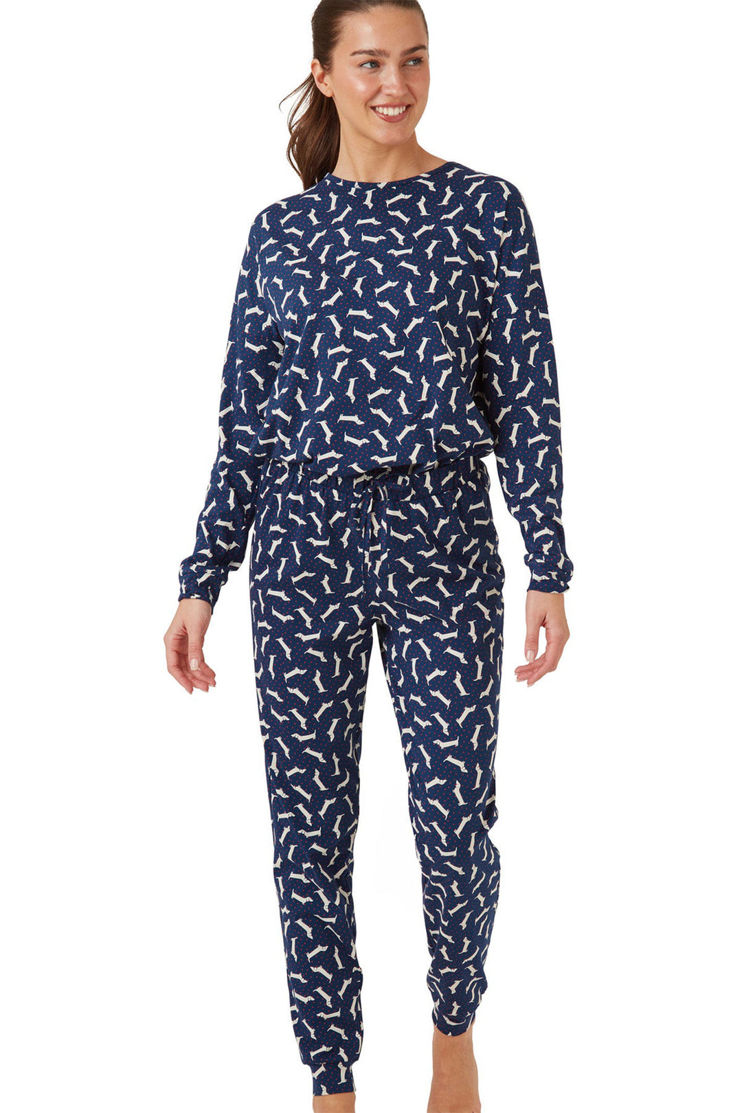 Indigo Sky Pyjamas Dachshund Navy Cotton Jersey IN42653 - Shirley Allum Boutique