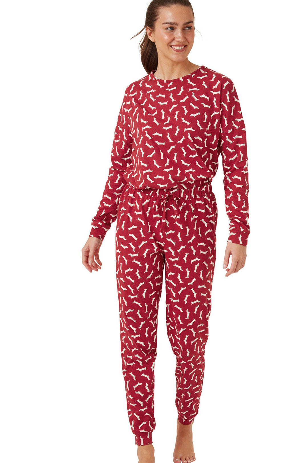 Indigo Sky Pyjamas Dachshund Red Cotton Jersey IN42653 - Shirley Allum Boutique