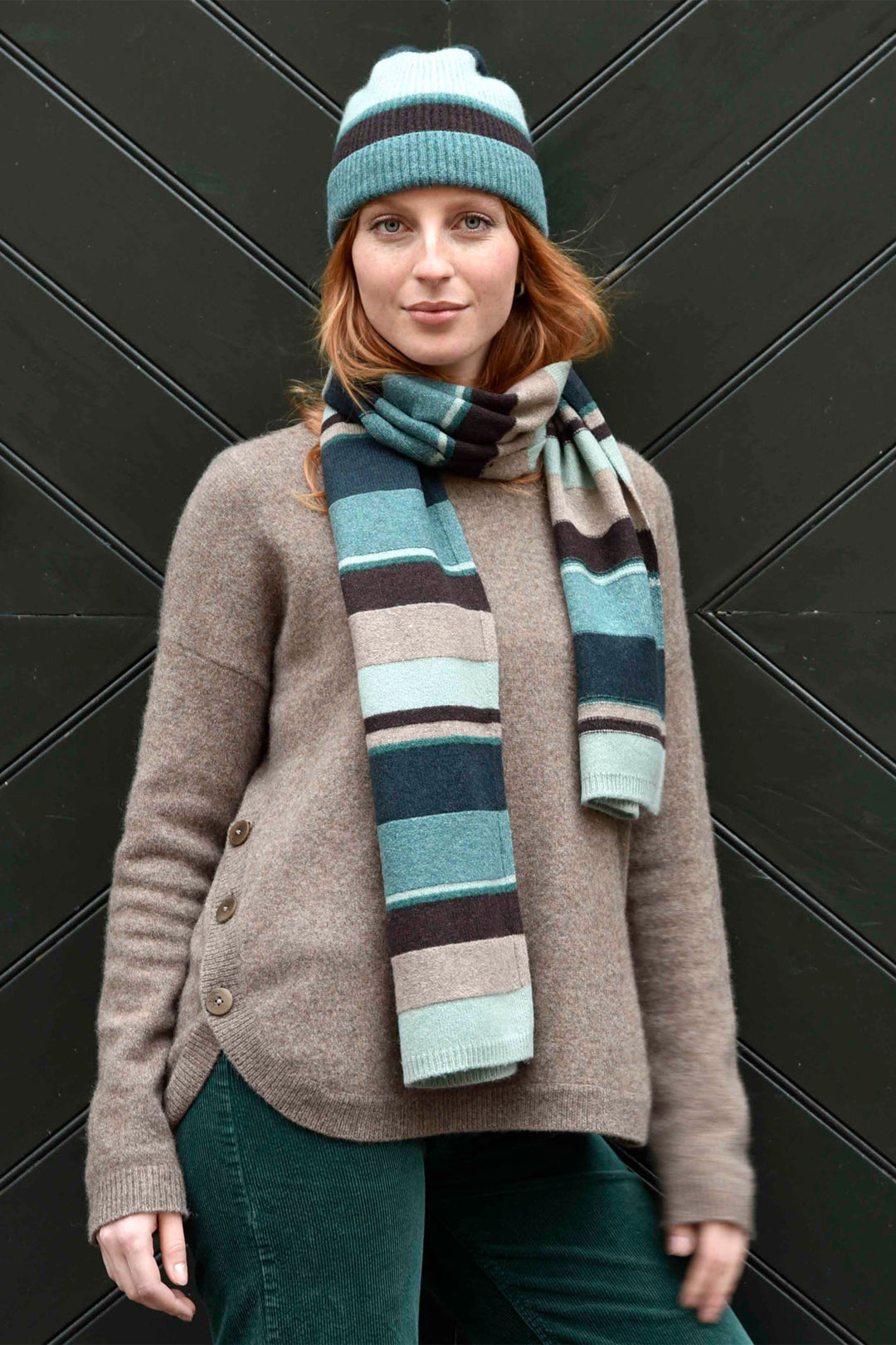 Mansted Scarf Fay Dark Petrol Stripe - Shirley Allum Boutique