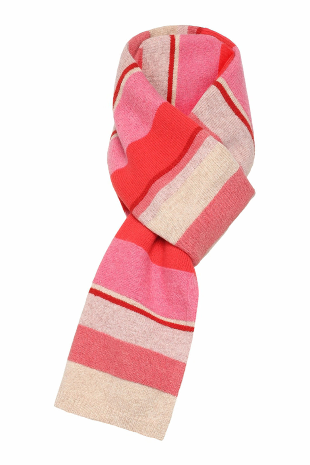 Mansted Scarf Fay Sand Beige Pink Stripe - Shirley Allum Boutique