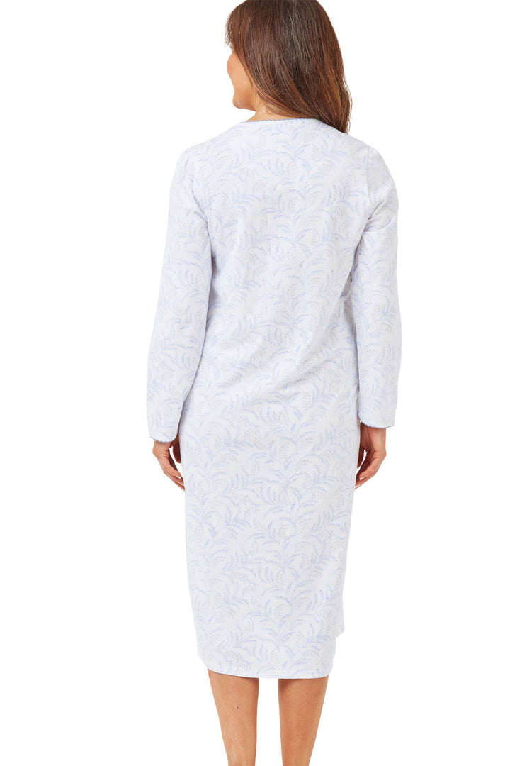 Marlon Nightdress Palm Trail 45" Pure Knitted Cotton Blue MA42598