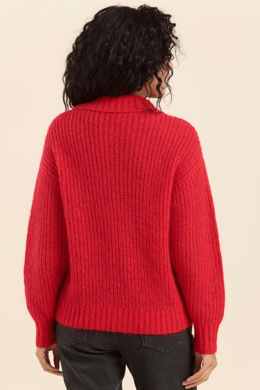 Mat de Misaine Cardigan Red Toscane Chunky Knit Tiga Card-545U317 - Shirley Allum Boutique