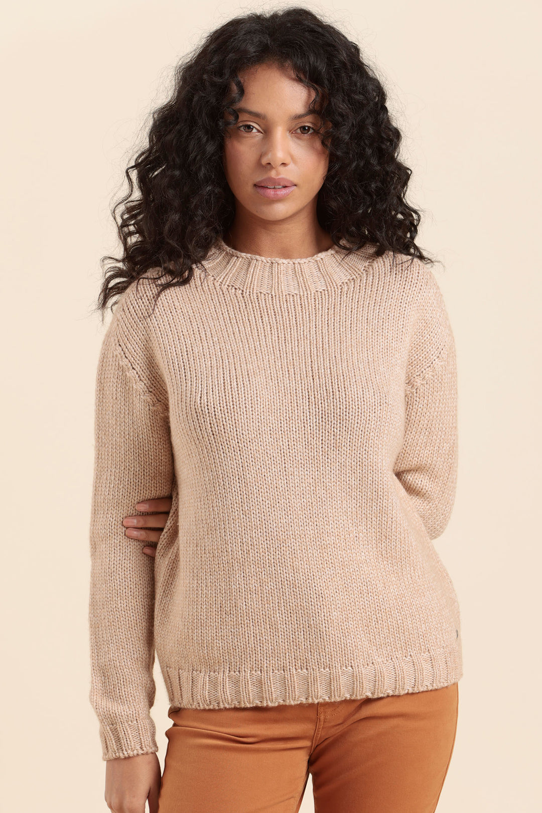 Mat De Misaine Jumper Beige Mouline Chamois Tarno-512 MO641 - Shirley Allum Boutique