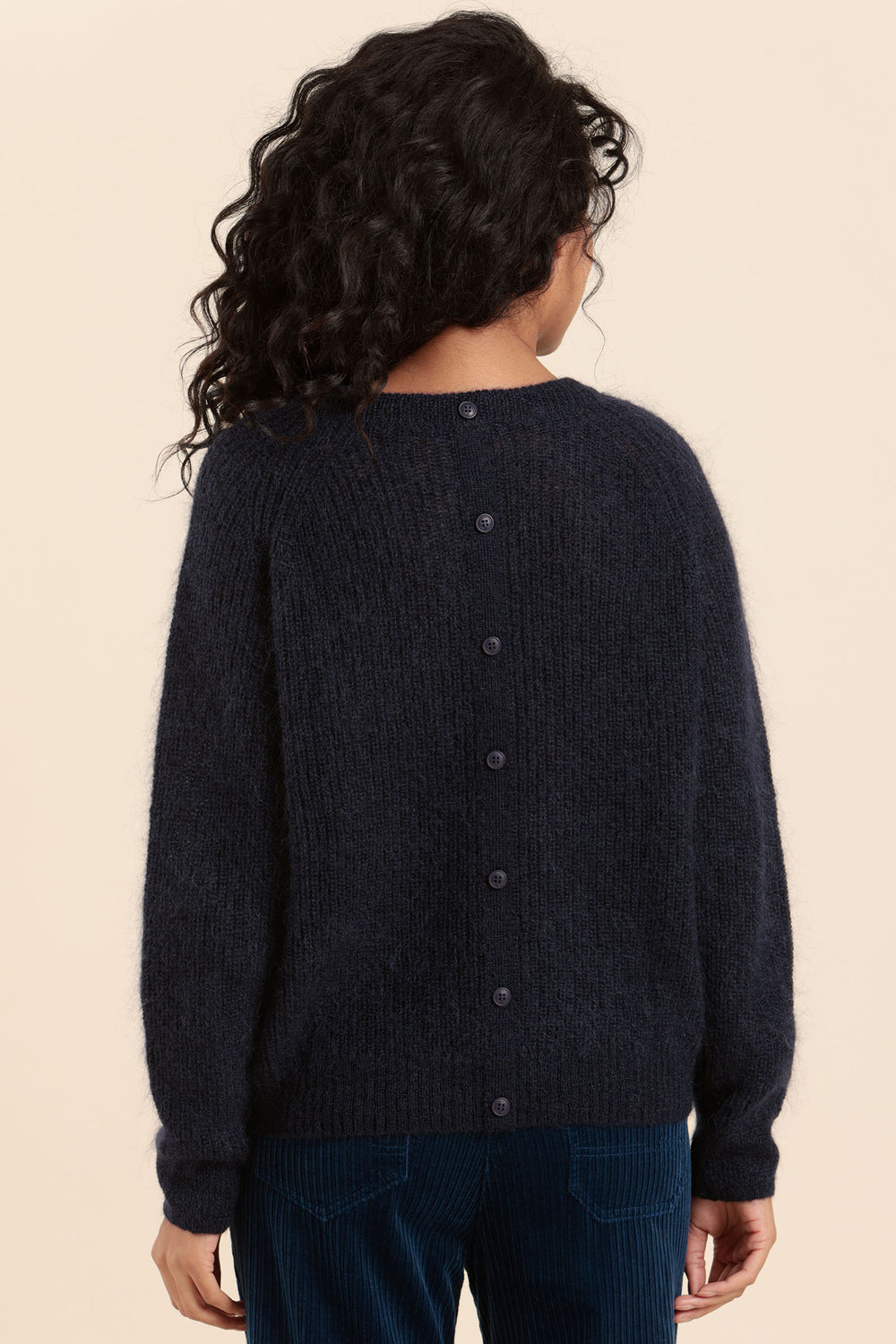 Mat De Misaine Jumper Button Back Detail Navy Eclipse Topazo-545 U216 - Shirley Allum Boutique