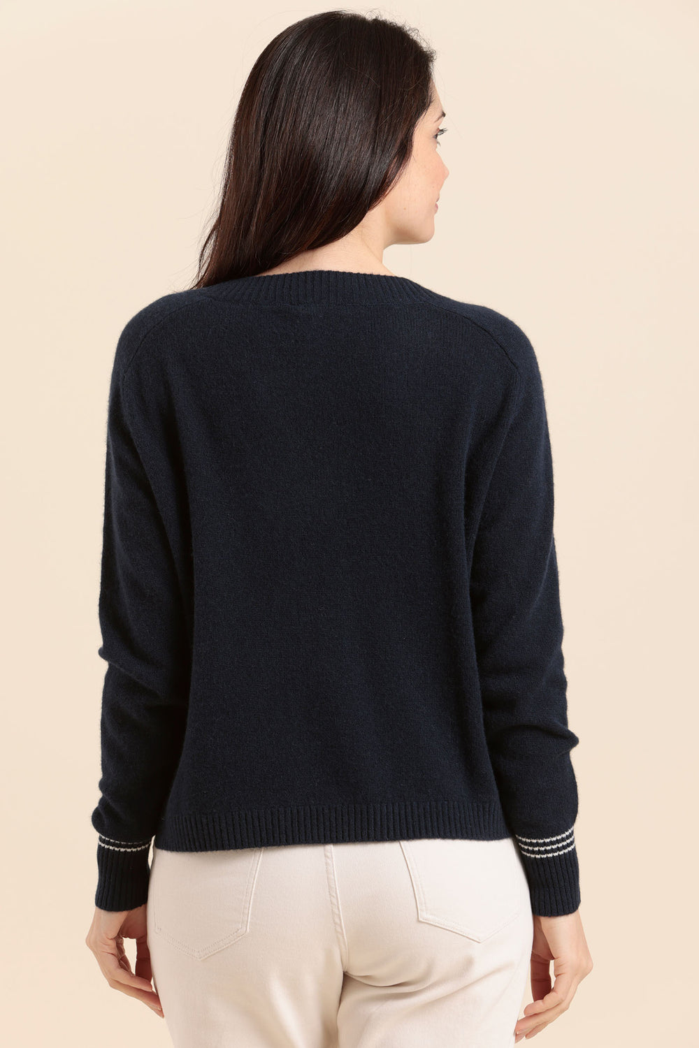 Mat De Misaine Jumper V-Neck Marine Navy Torino-500 U21 - Shirley Allum Boutique