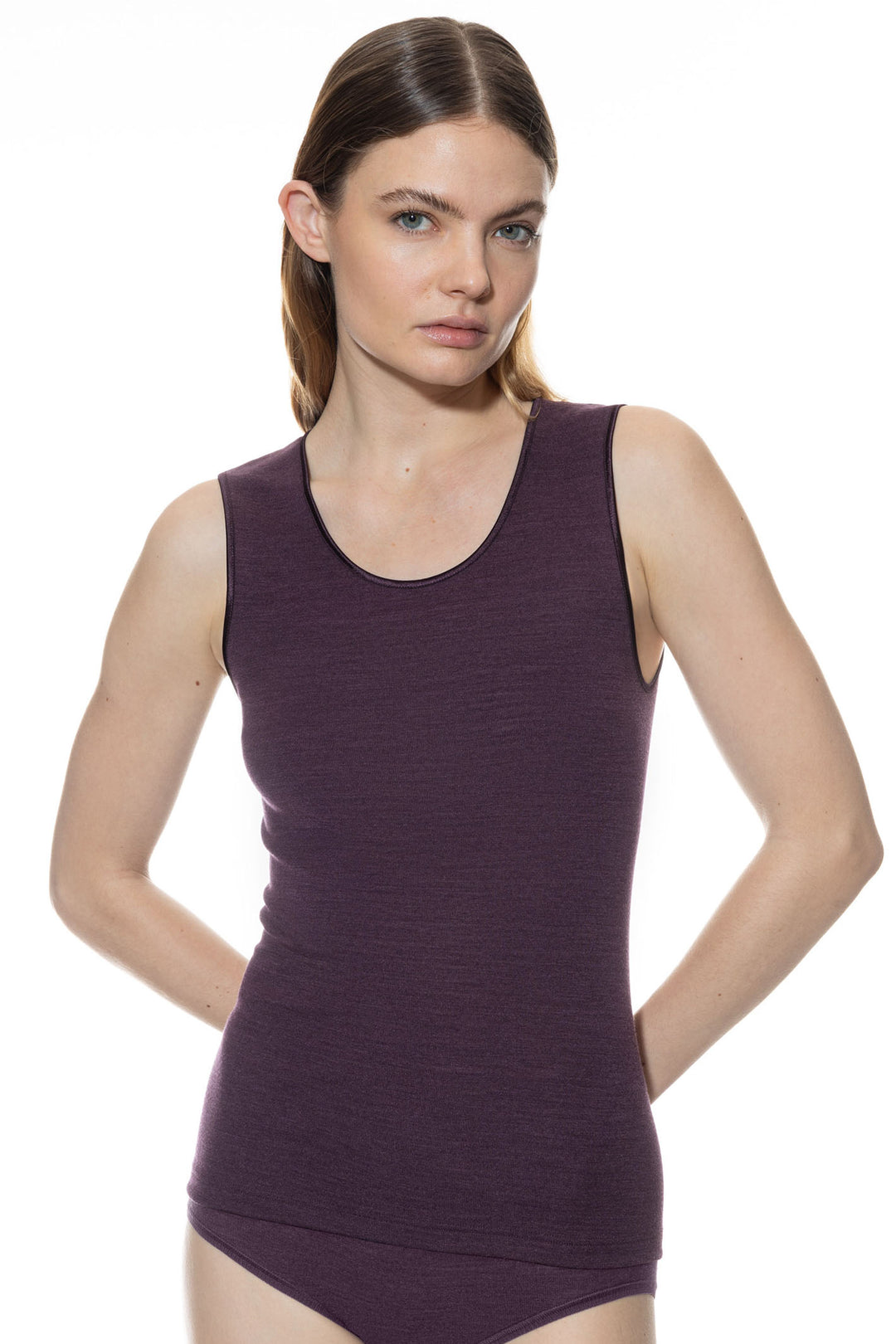 Mey Exquisite Sleeveless Perfect Plum Vest My Basics 66575 1134 - Shirley Allum Boutique