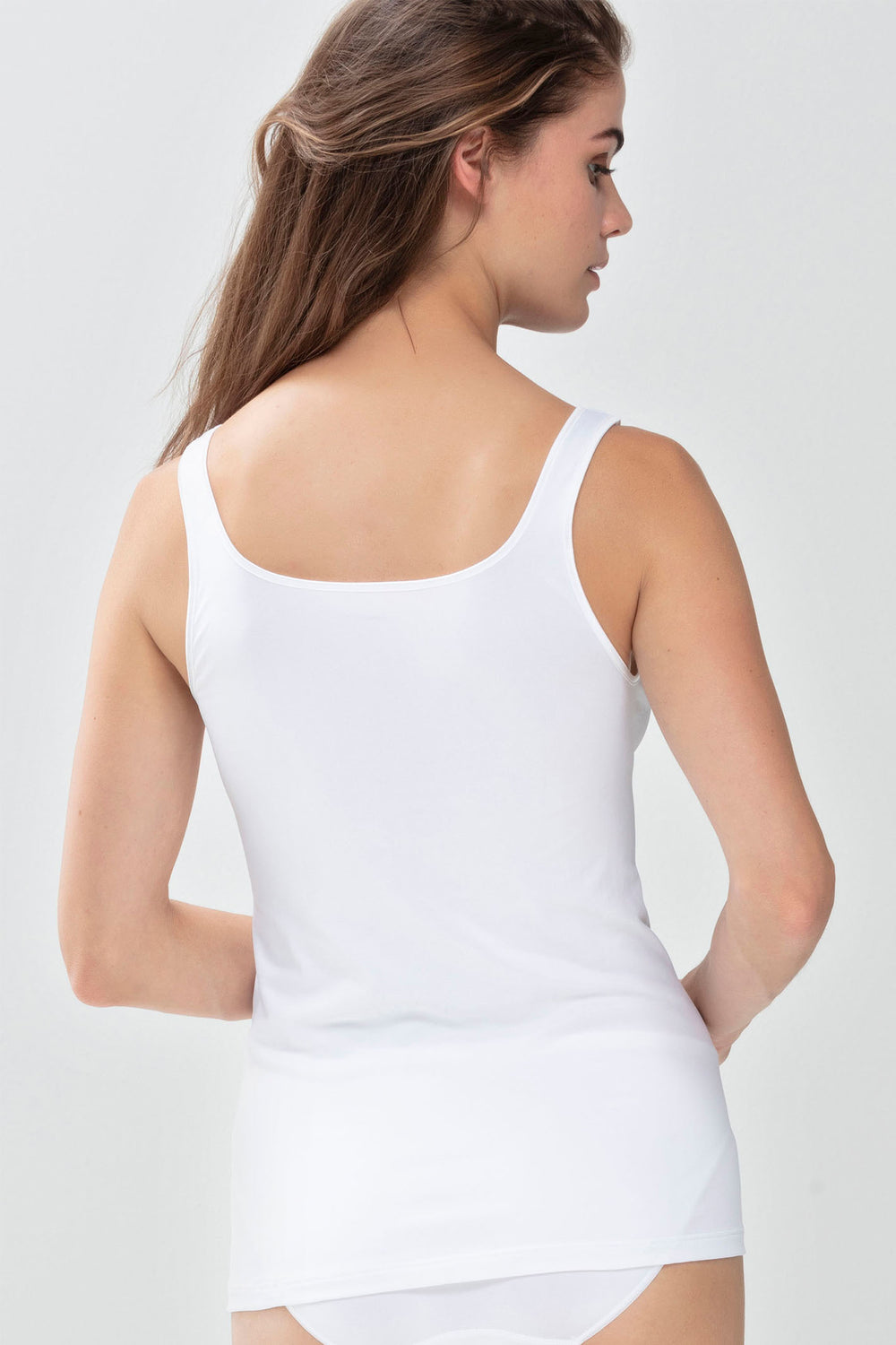 Mey Spaghetti Vest Top White Serie Emotion 55204 001 - Shirley Allum Boutique