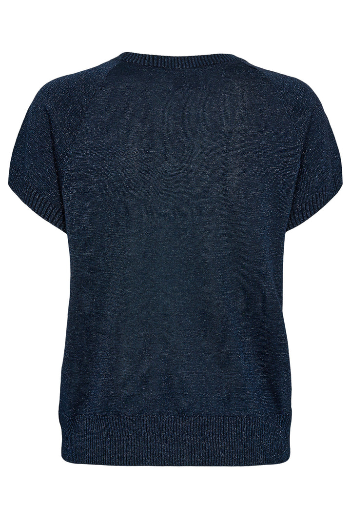 Numph Jumper Nuflounce Short Sleeve Dark Sapphire 705324 3038 - Shirley Allum Boutique