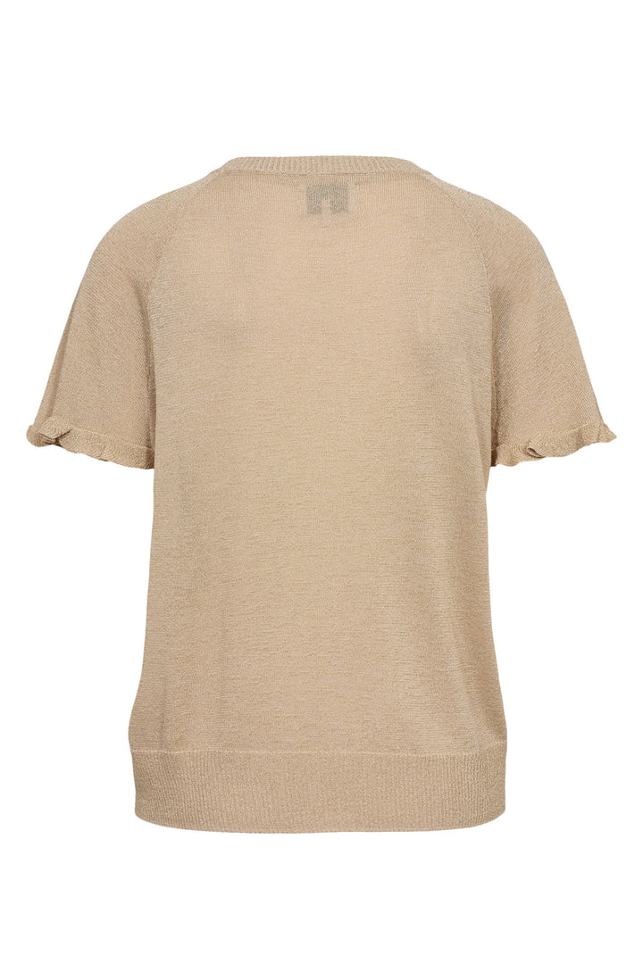 Numph Jumper Nuflounce Short Sleeve Gold 705324 7000 - Shirley Allum Boutique