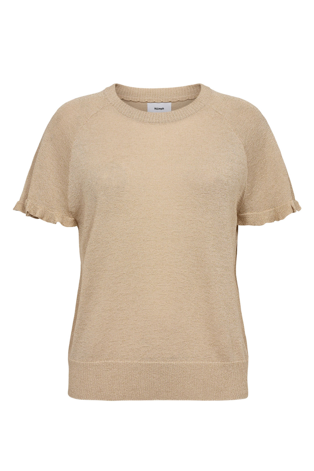 Numph Jumper Nuflounce Short Sleeve Gold 705324 7000 - Shirley Allum Boutique