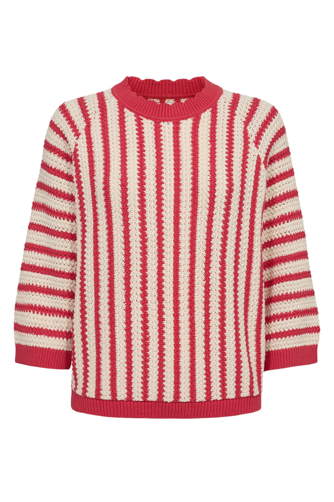 Numph Jumper Nunuelle Striped Geranium Pink 705286 2714 - Shirley Allum Boutique