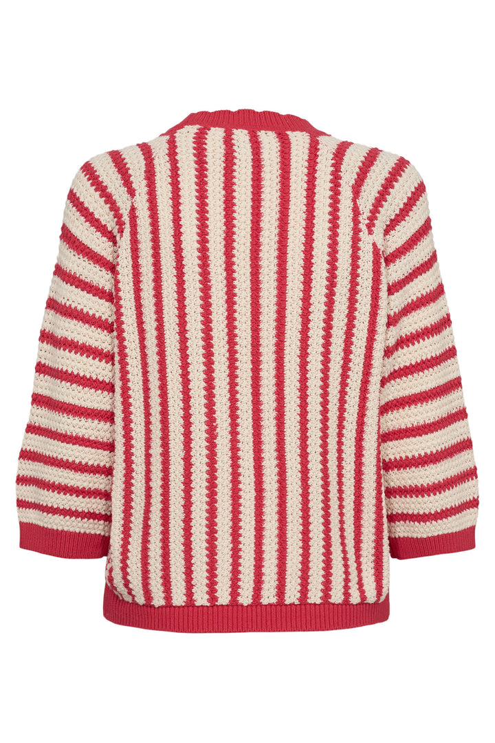 Numph Jumper Nunuelle Striped Geranium Pink 705286 2714 - Shirley Allum Boutique