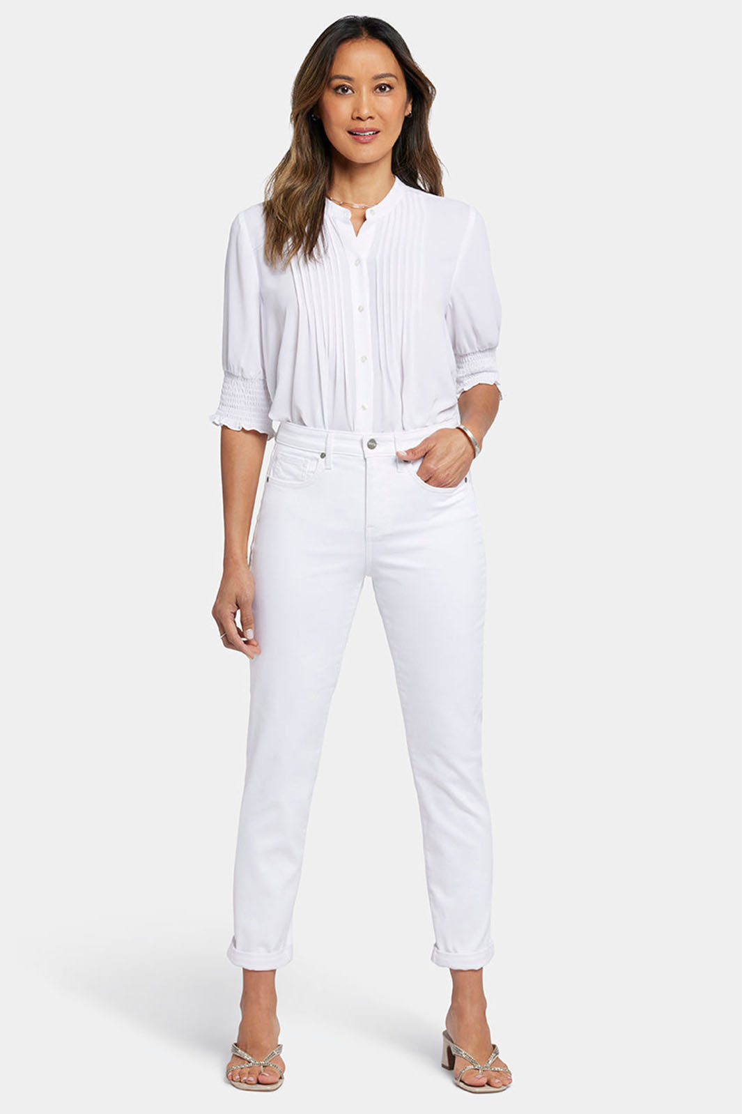 NYDJ Jeans Margot Girlfriend Optic White MFOS8215 585 - Shirley Allum Boutique