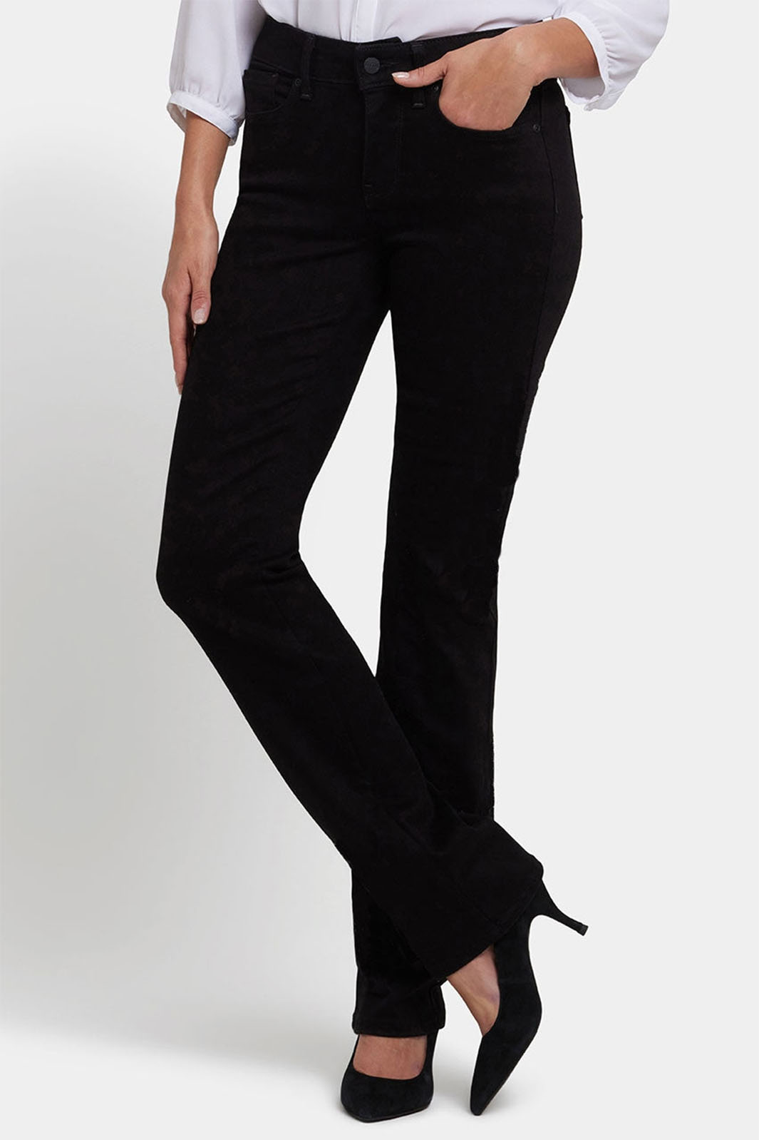 NYDJ Marilyn Straight Black Jeans MNBBMS8517 - Shirley Allum Boutique