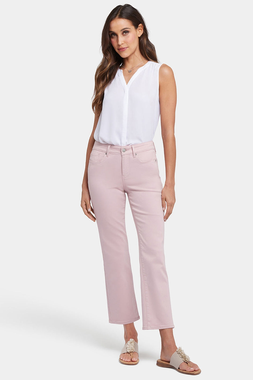 NYDJ Marilyn Straight Jeans Ankle Pale Mauve MFOSMA2512 2024513 - Shirley Allum Boutique