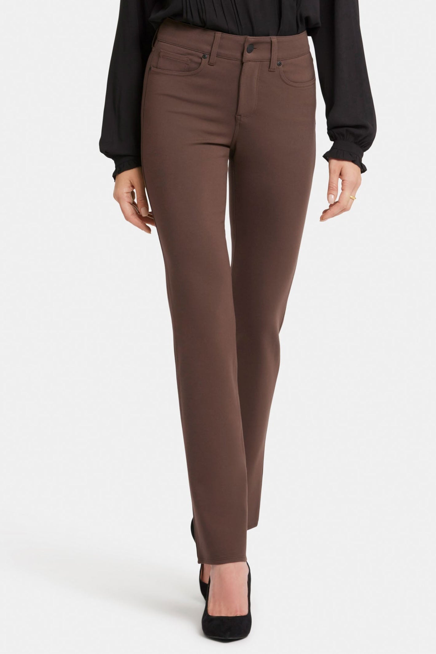 NYDJ Trousers Marilyn Straight Coffee Bean MCPPMS2299 - Shirley Allum Boutique