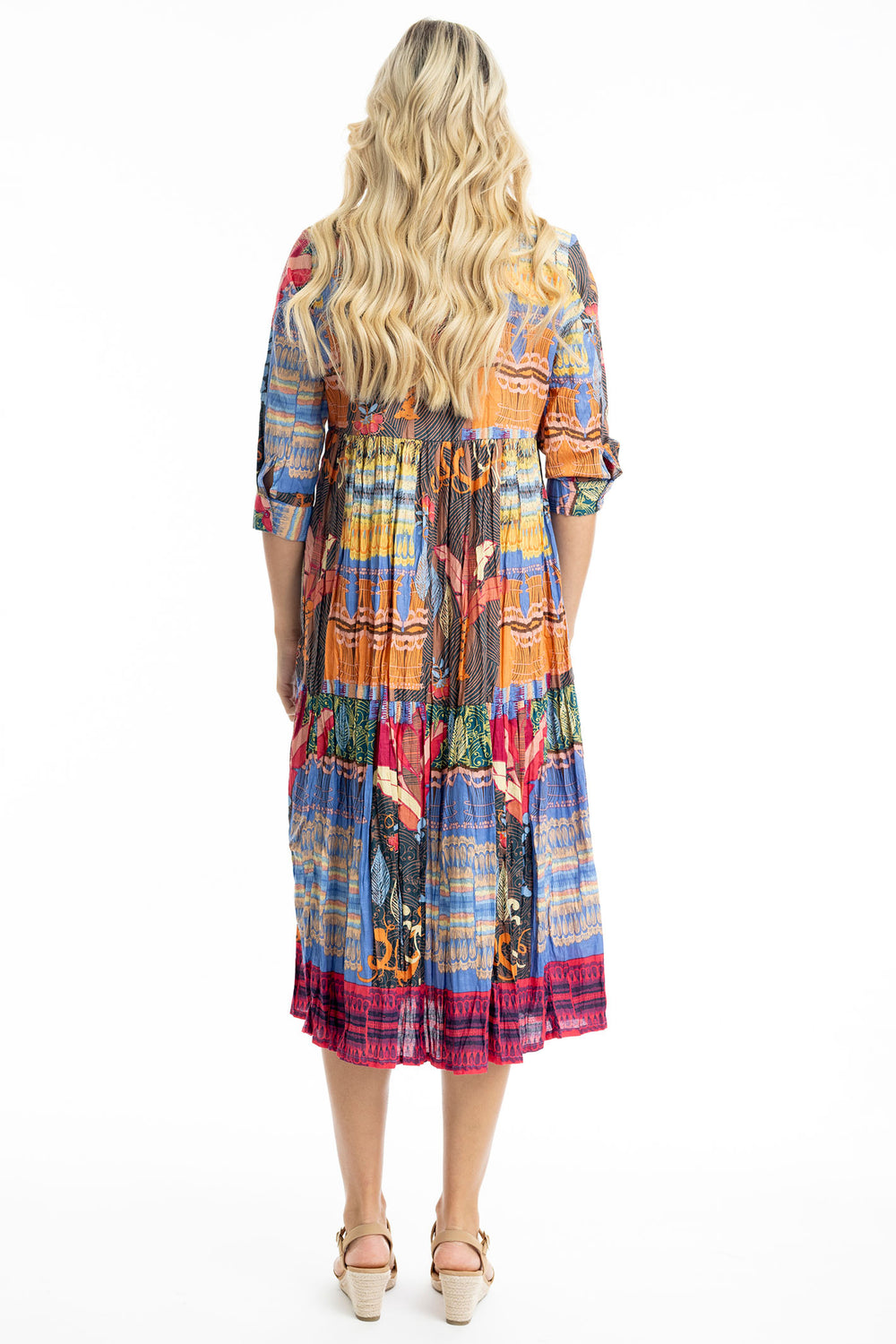 Orientique Dress El Gouna Midi Collar Print 61694 - Shirley Allum Boutique