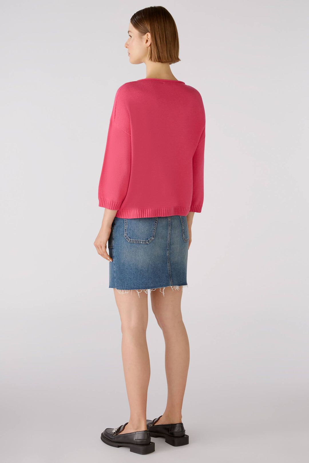 Oui 79351 3394 Pink Wide Neck Dropped Shoulder Jumper - Shirley Allum Boutique