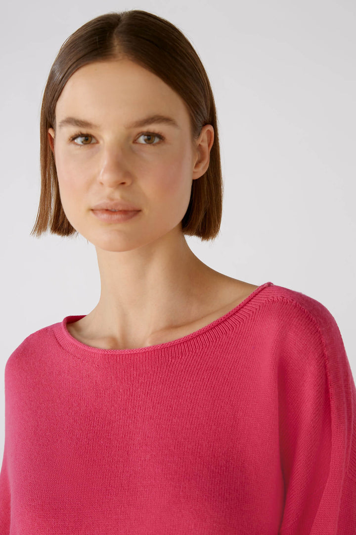 Oui 79351 3394 Pink Wide Neck Dropped Shoulder Jumper - Shirley Allum Boutique