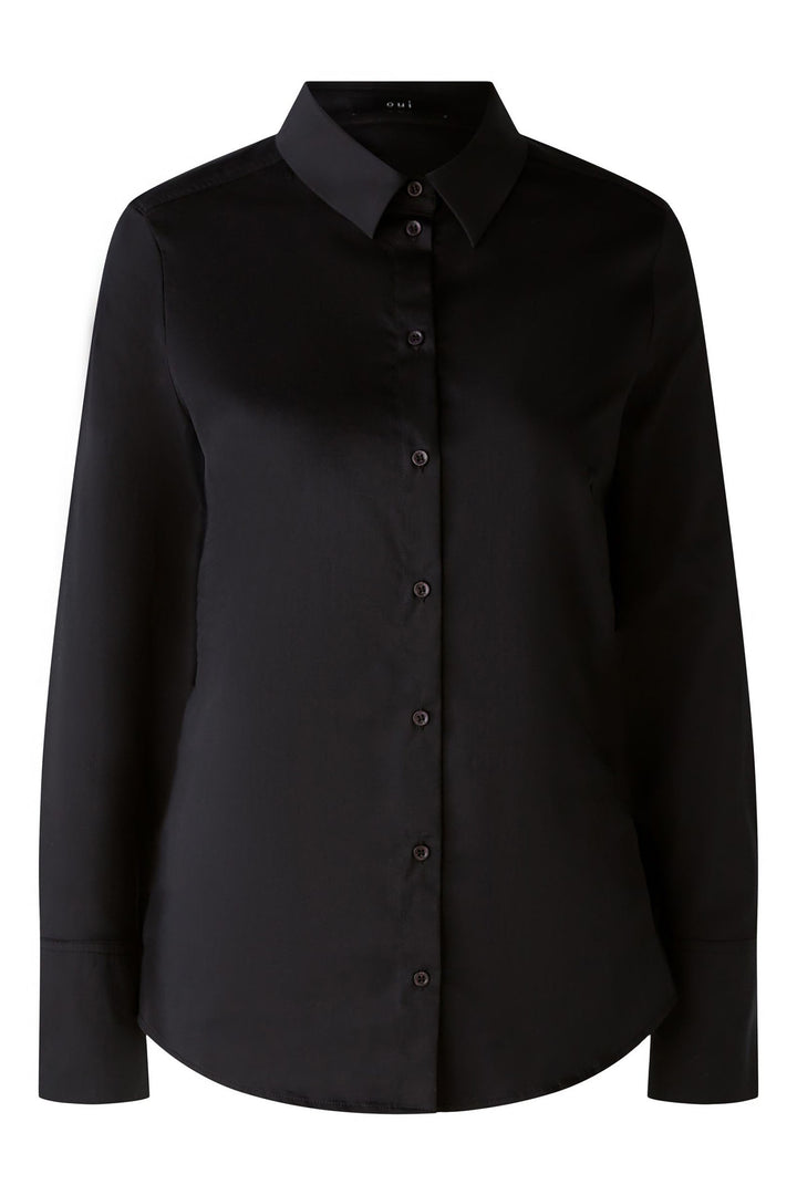 Oui Anuya Shirt Blouse Black 89101 9990 - Shirley Allum Boutique