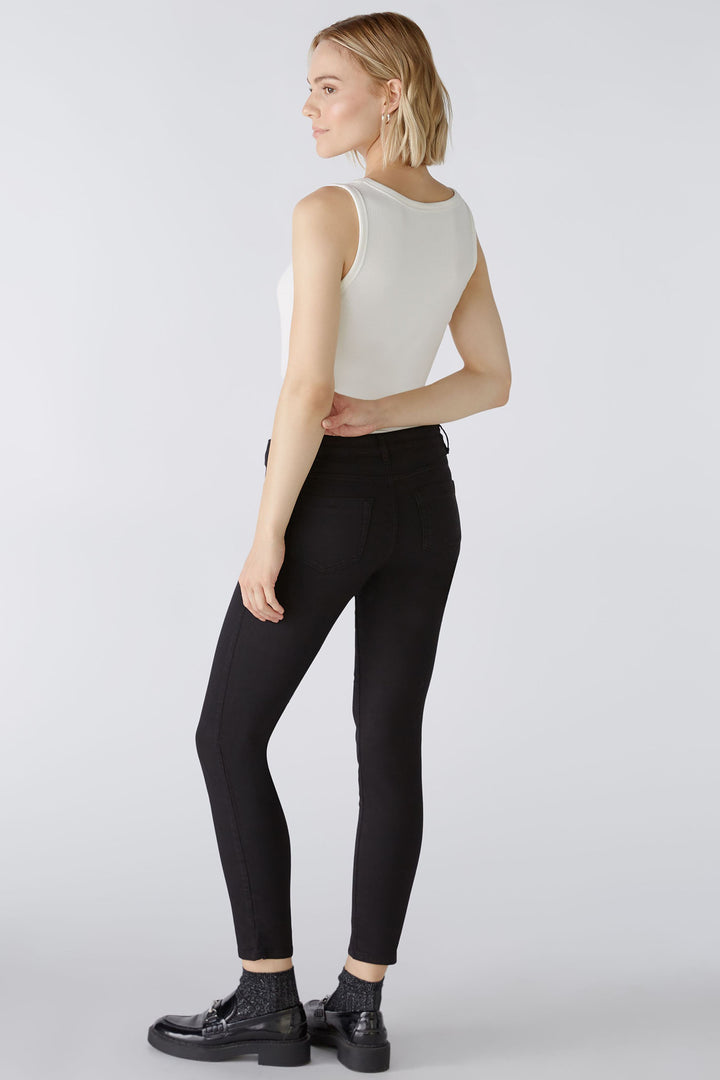 Oui Baxtor Cropped Jeggings Black 79920 9990 - Shirley Allum Boutique