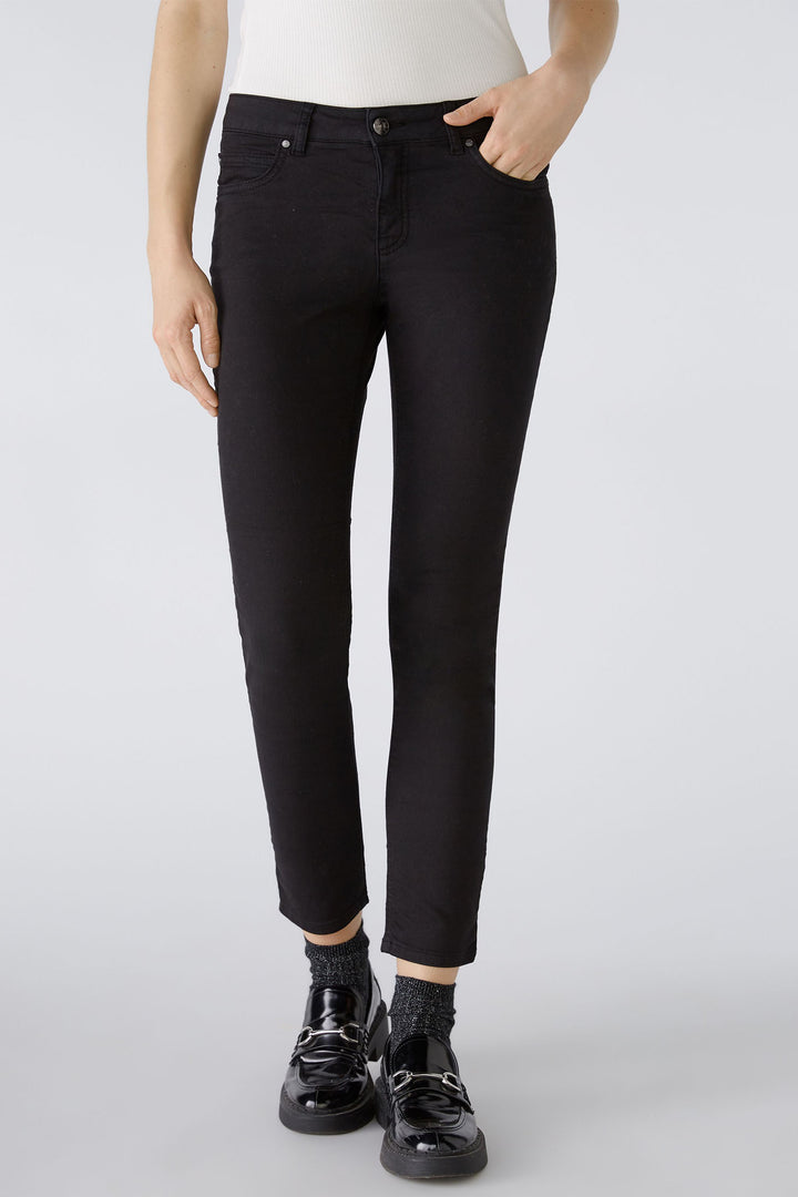 Oui Baxtor Cropped Jeggings Black 79920 9990 - Shirley Allum Boutique