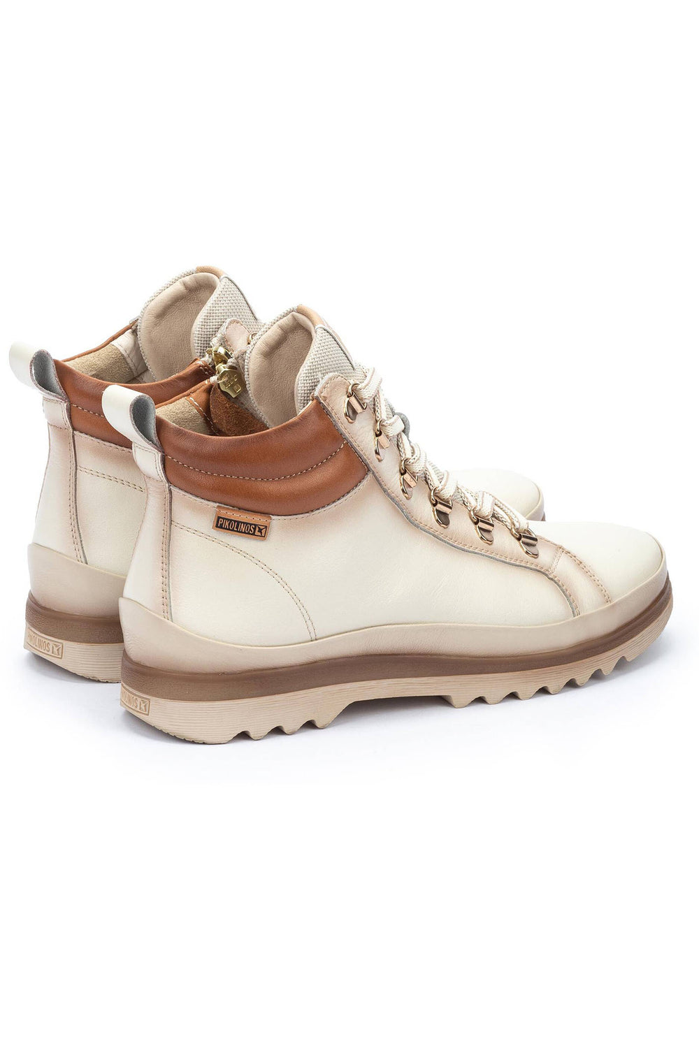 Pikolinos Vigo Leather Lace-Up Ankle Boot Cream W3W-8564C1 - Shirley Allum Boutique