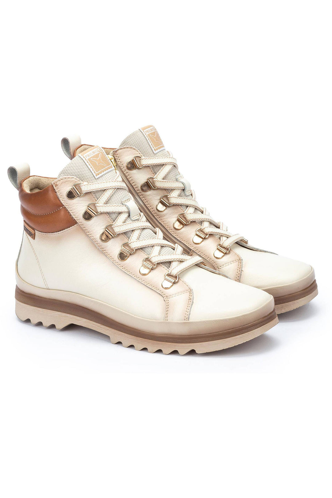 Pikolinos Vigo Leather Lace-Up Ankle Boot Cream W3W-8564C1 - Shirley Allum Boutique