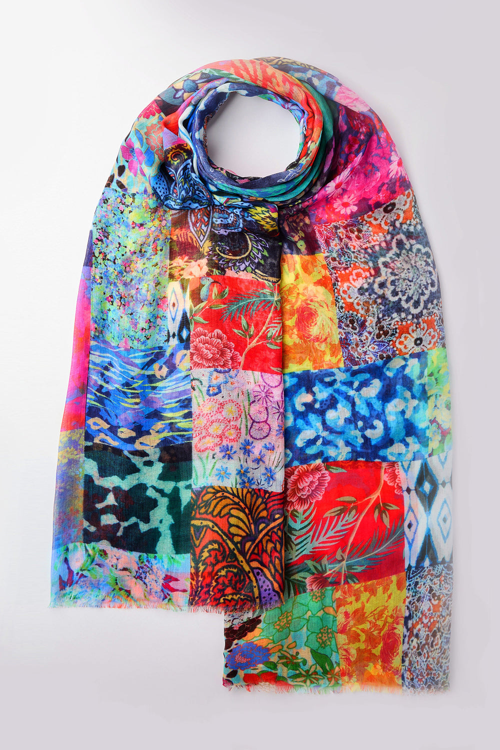 Sahara Scarf Patchwork Multicolour AHS6307-SPW - Shirley Allum Boutique