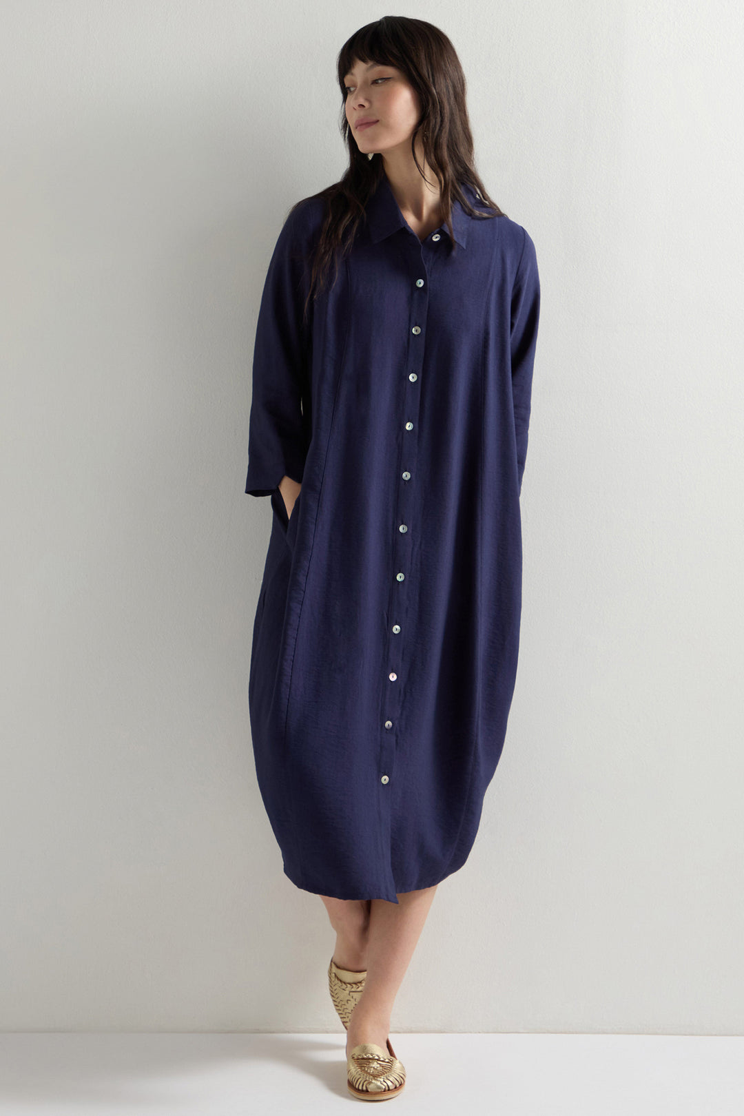 Sahara Shirt Dress Textured Viscose Night JFD5590-TXV - Shirley Allum Boutique