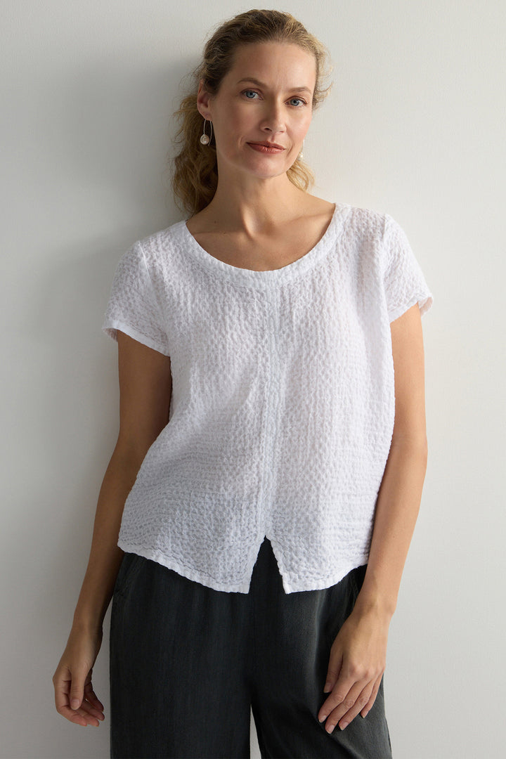 Sahara Top Waffle Linen White LAT5331-NBEL - Shirley Allum Boutique