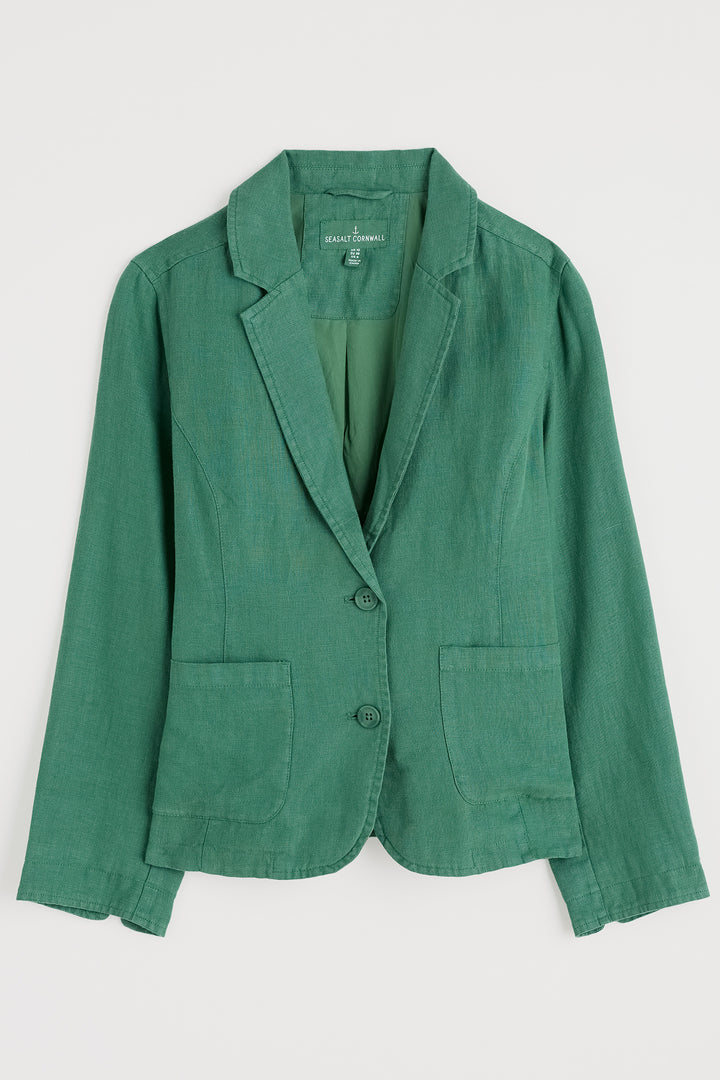 Seasalt Blinker Linen Blazer Jacket Pine Green WM32083-13593 - Shirley Allum Boutique