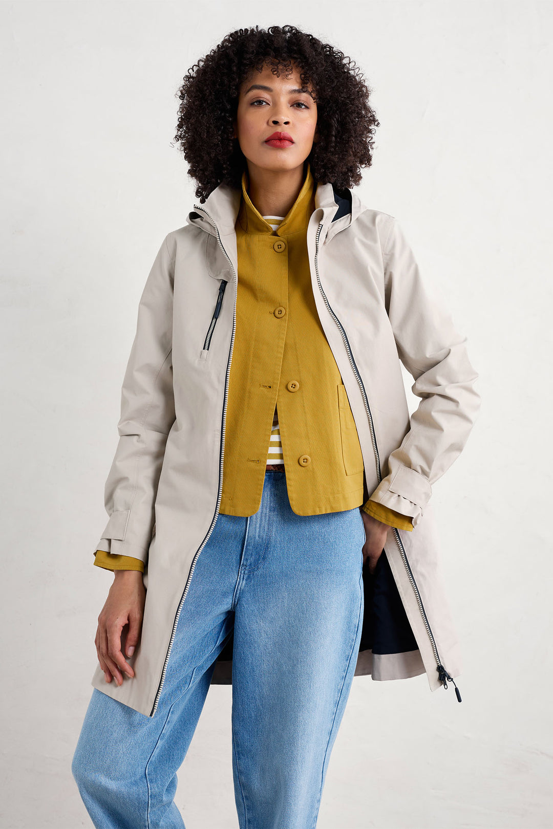 Seasalt Coverack Waterproof Coat II Regular Driftwood Stone RN33228R - Shirley Allum Boutique