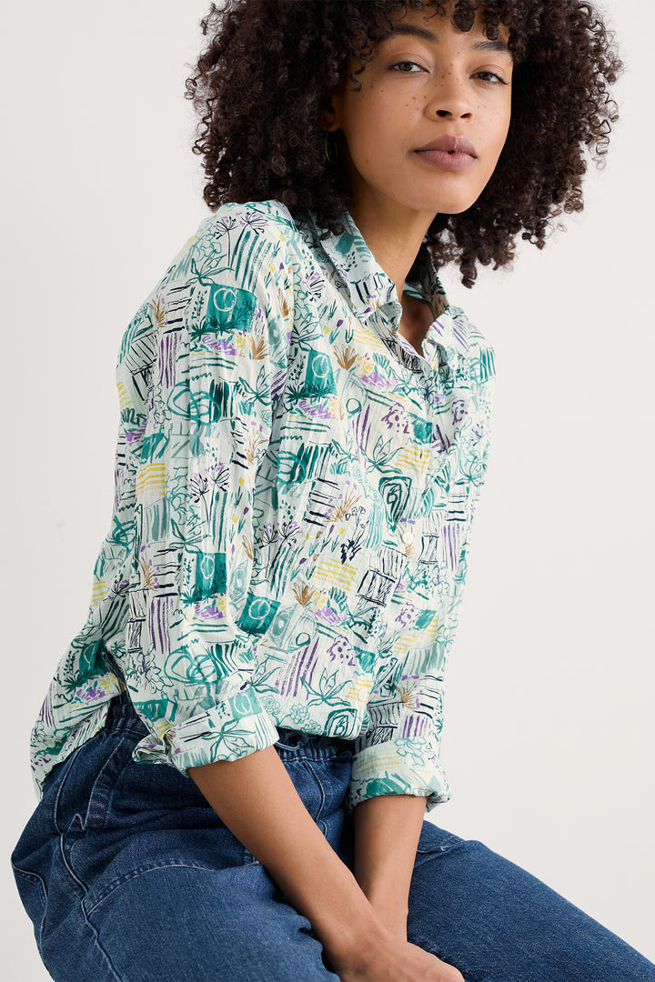 Seasalt Larissa Cotton Shirt Garden Studio Sketch Chalk WM00243-35251 - Shirley Allum Boutique