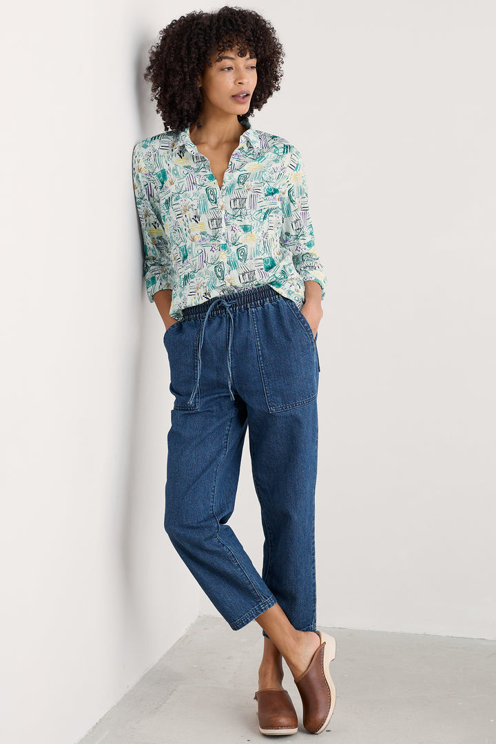 Seasalt Larissa Cotton Shirt Garden Studio Sketch Chalk WM00243-35251 - Shirley Allum Boutique