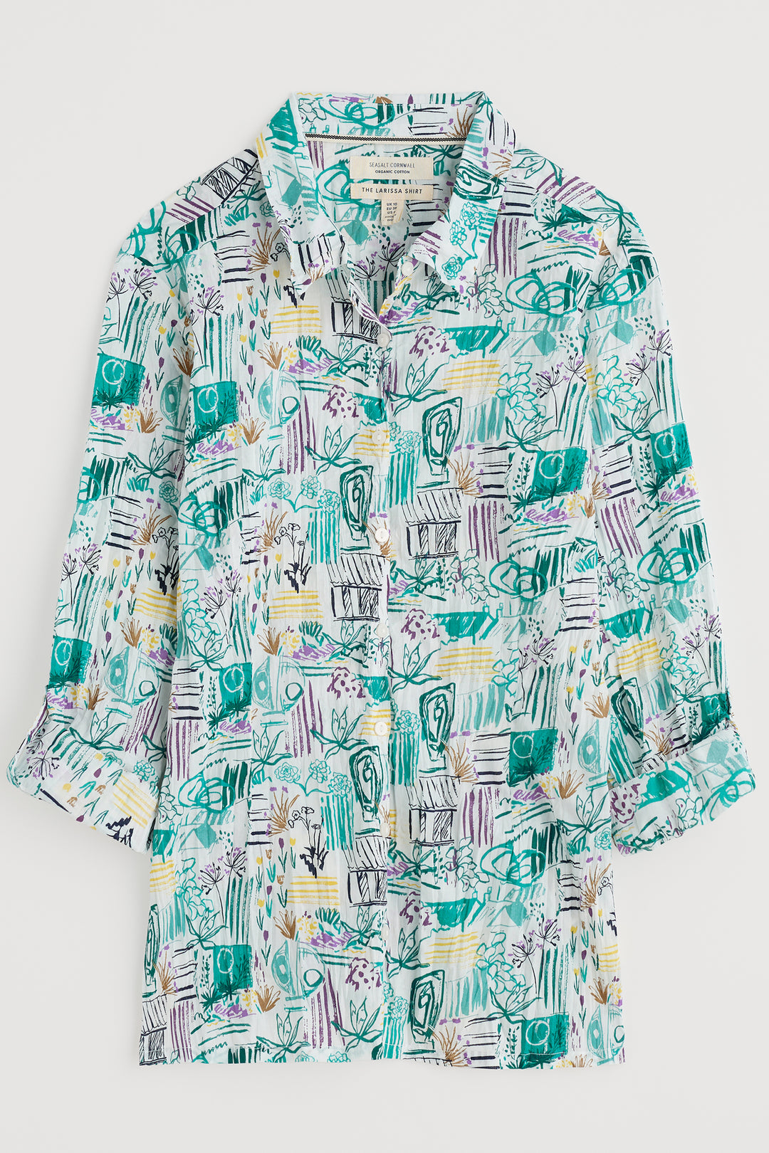 Seasalt Larissa Cotton Shirt Garden Studio Sketch Chalk WM00243-35251 - Shirley Allum Boutique