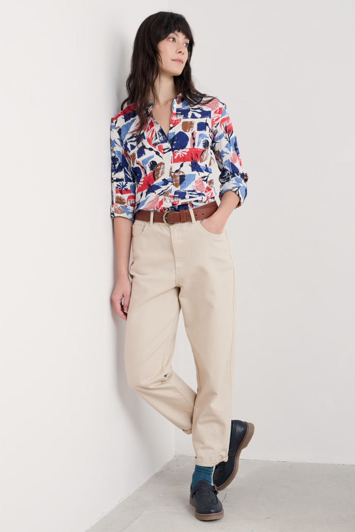 Seasalt Larissa Shirt Marine Forms Chalk B-WM29562-34866 - Shirley Allum Boutique