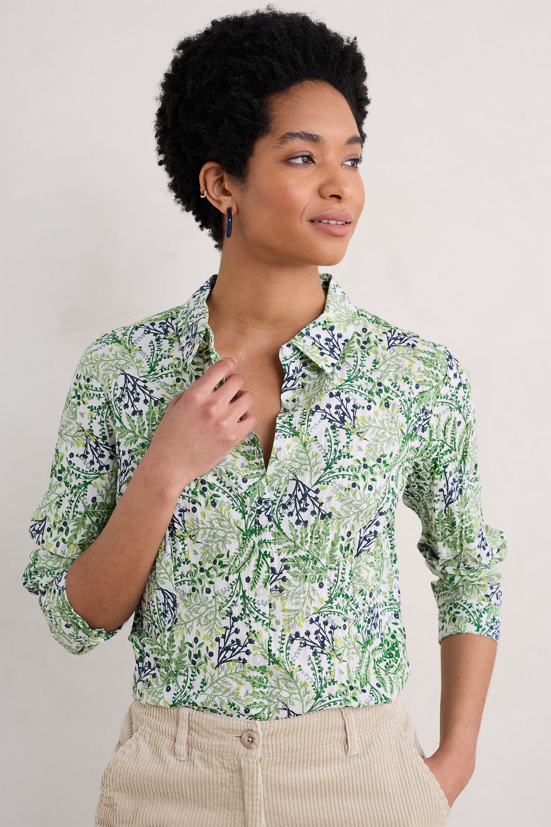 Seasalt Larissa Shirt Pressed Fern Chalk - Shirley Allum Boutique