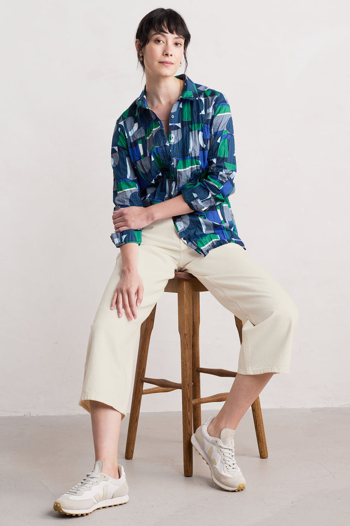 Seasalt Larissa Shirt Zennor Abstract Maritime Blue B-WM23525-34875 - Shirley Allum Boutique