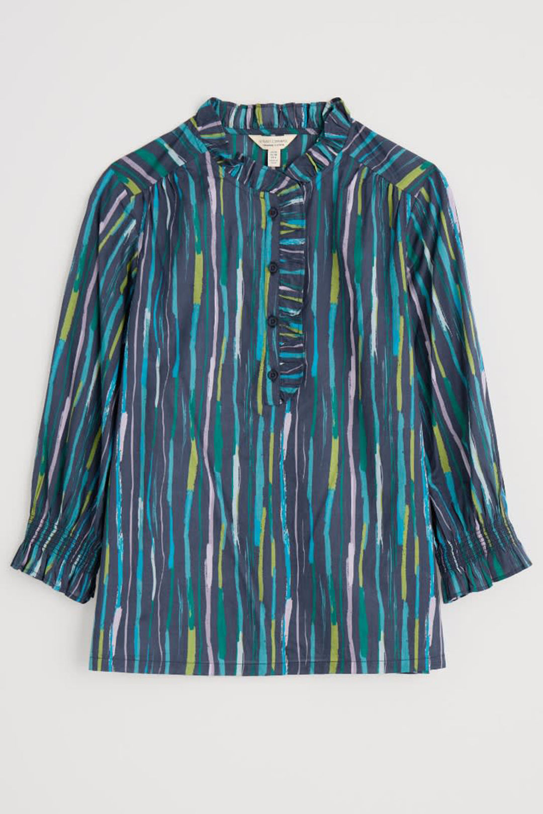 Seasalt Shirt Twining Top Painterly Stripe Maritime WM36724-34853 - Shirley Allum Boutique