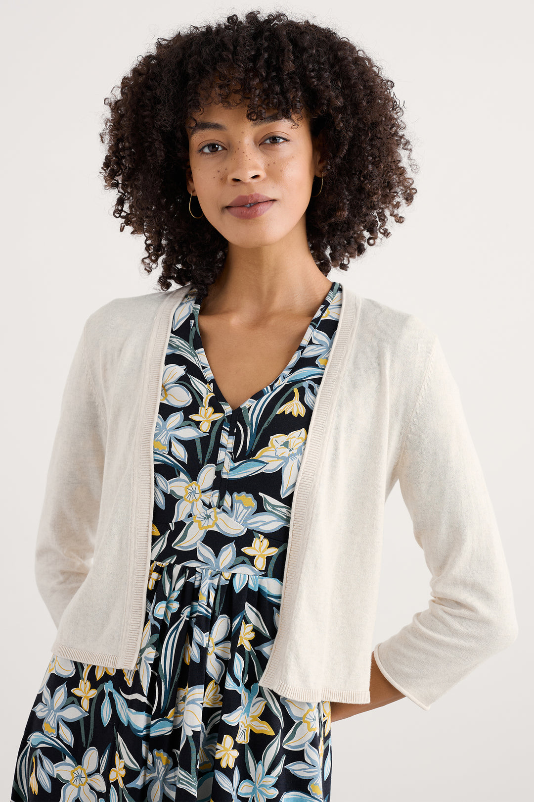 Seasalt Vanessa Cardigan Regular Chalk Melange WM30288-19489 - Shirley Allum Boutique