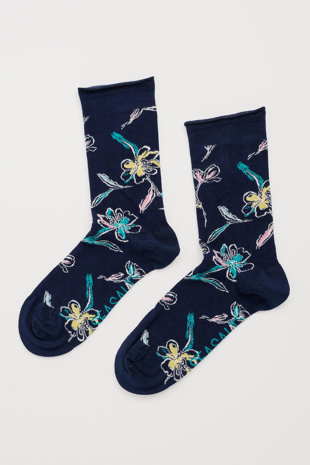 Seasalt Womens Arty Socks Linear Floral Night AC00412R - Shirley Allum Boutique