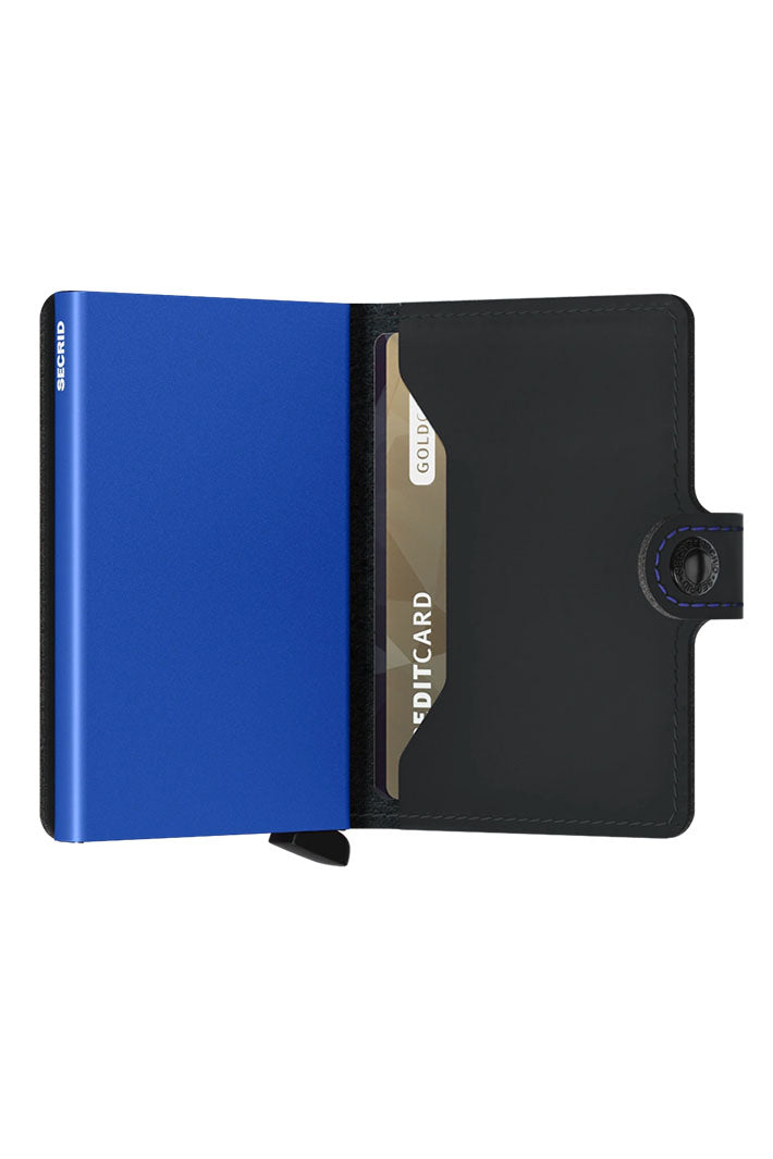 Secrid Miniwallet Matte Black & Blue - Shirley Allum Boutique