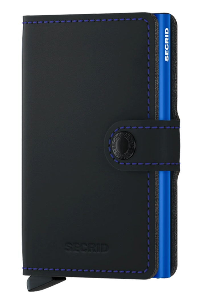 Secrid Miniwallet Matte Black & Blue - Shirley Allum Boutique