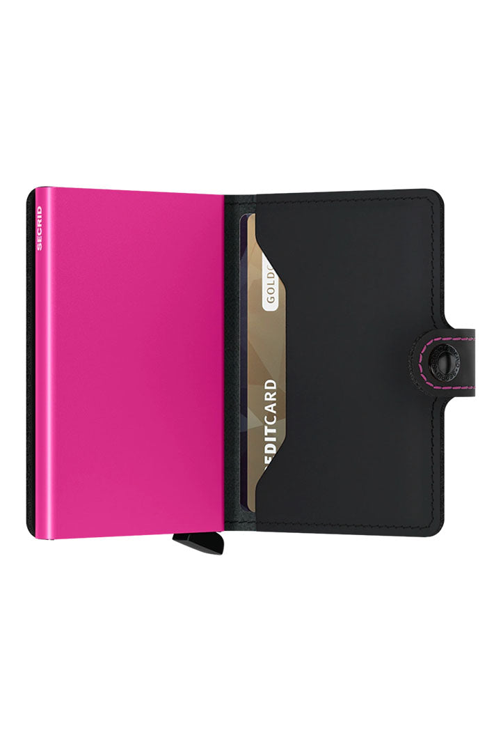 Secrid Miniwallet Matte Black & Fuchsia - Shirley Allum Boutique