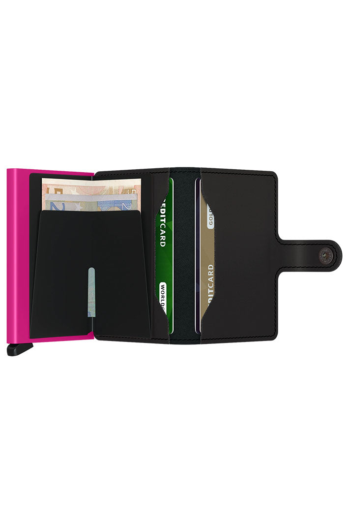 Secrid Miniwallet Matte Black & Fuchsia - Shirley Allum Boutique